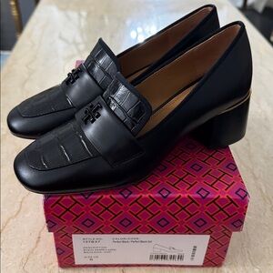 NWT Tory Burch Everly Heeled Loafers.